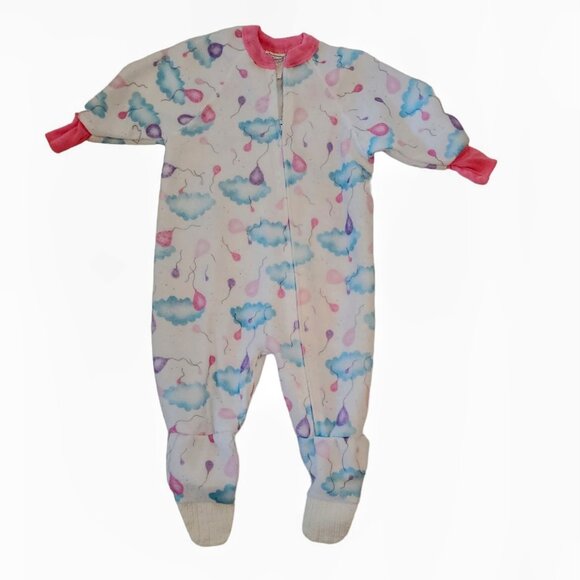 Vintage Dr. Denton's Footed Fleece Sleeper 1 Toddler NWOT - Picture 1 of 3